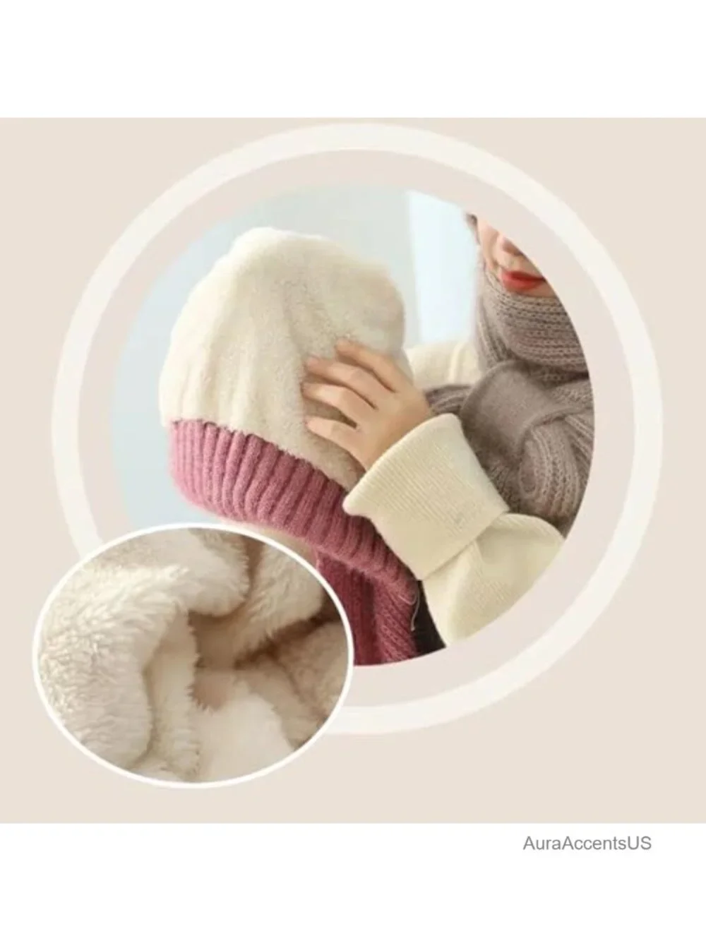 Windproof Knit Cap Scarf with Integrated Ear Protection for Women